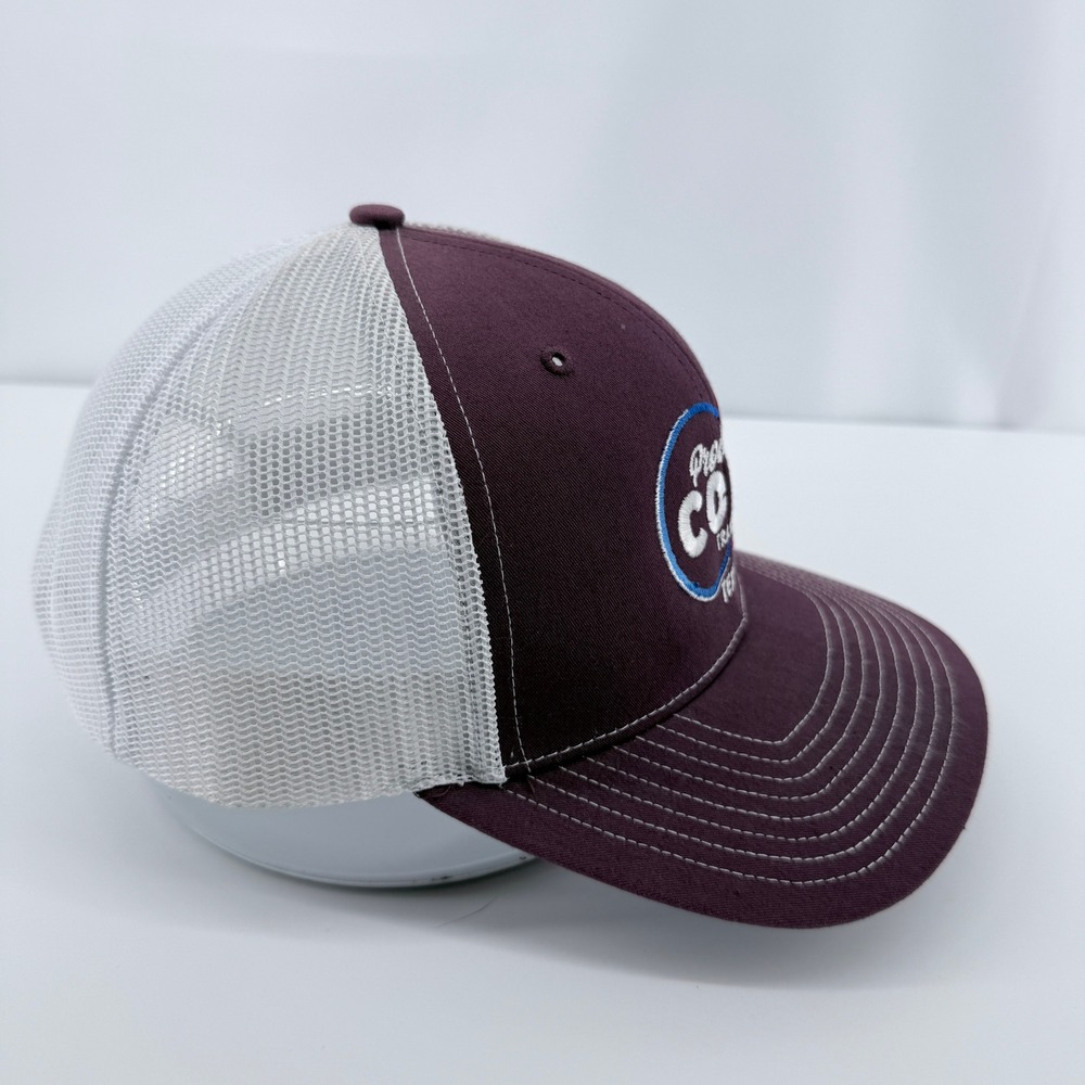 Richardson 112 CO-OP Trucker Hat Mens OSFA Maroon White Texas Producers Mesh Cap - Picture 4 of 11